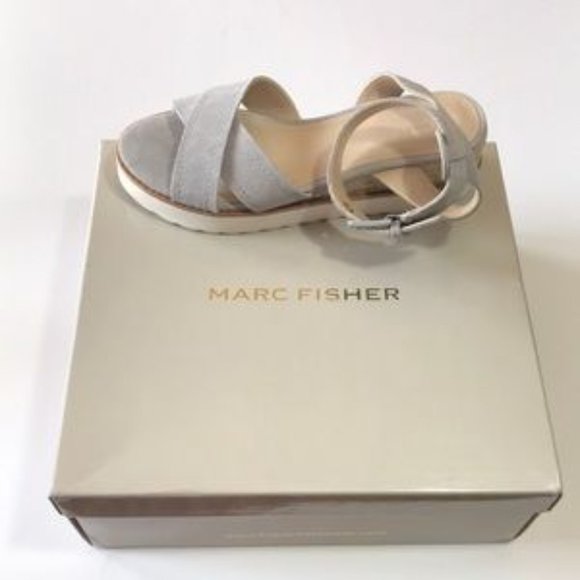 Marc Fisher Jovana Suede Leather Cross Strap Wedge - Picture 5 of 8